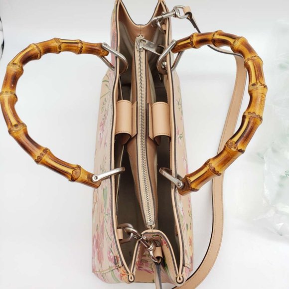 100% Authentic Gucci GG Bloom Bamboo Handle Shoulder/Hand Bag - Picture 10 of 16